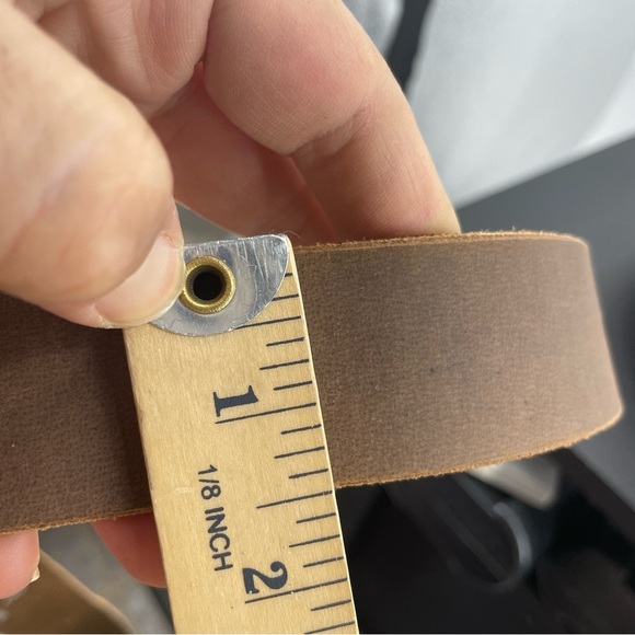 F & L Classic USA made Mens Sz 40 42 44 46 brown full grain leather Belt - Picture 5 of 5